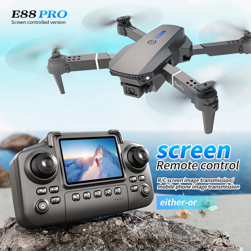 Drone Ae Rc - Profesyonel E88 PRO Drone, Ekranlı 8K