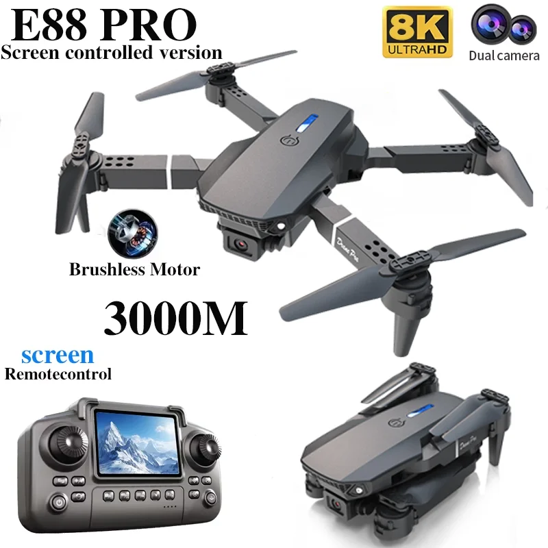 Profesyonel E88 PRO Drone, Ekr - Drone Ae Rc incelemesi ve fiyatı